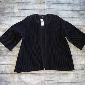 New Ann Taylor Factory Black Ribbed Open Cardigan size Small
